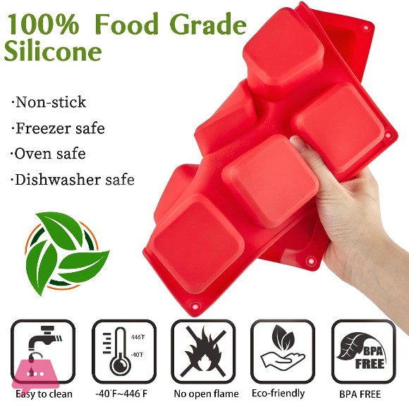 Silicone Brownie Pan 9 Cavity Square Baking Pan Perfect for Brownies