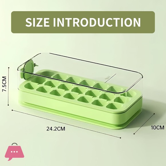 Silicone Ice Cube Tray Flexible Ice Mold with Lid