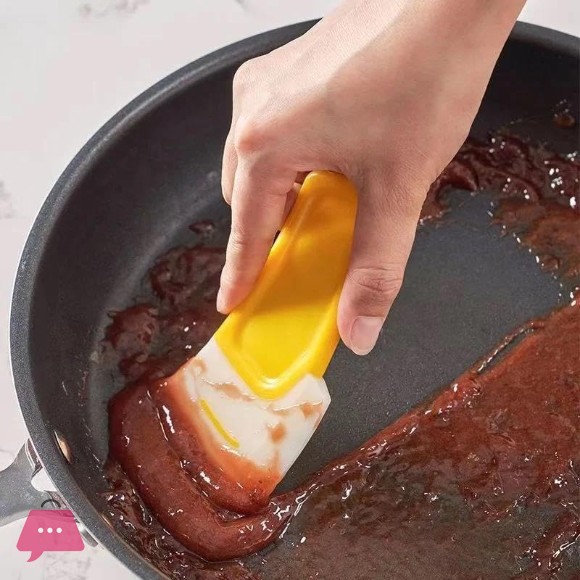 Silicone Kitchen Spatula Food Scraper Heat Resistant Multipurpose for Cleaning Pans Dishes, Pots and Plates, Removes Oil and Leftovers
