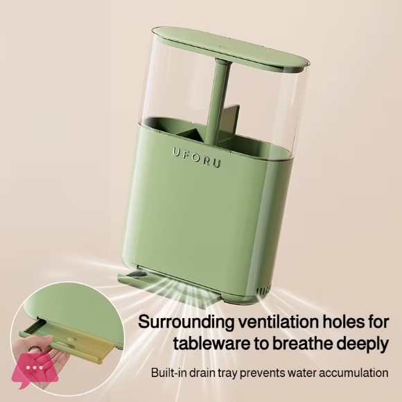 UFORU Wall-Mounted Spoon Utensils Holder Space Saving Dustproof Kitchen Organizer