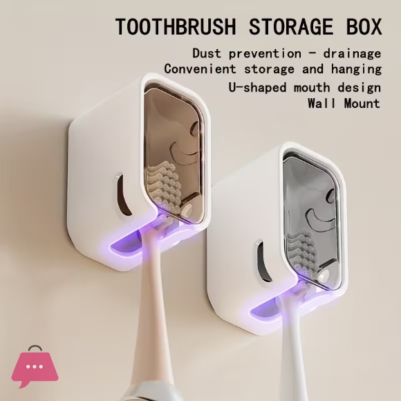 Wall-Mounted Toothbrush Holder 1pc No Drilling