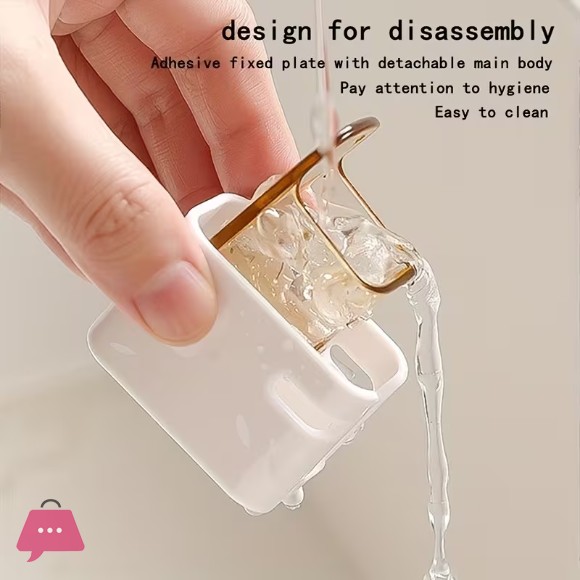Wall-Mounted Toothbrush Holder 1pc No Drilling