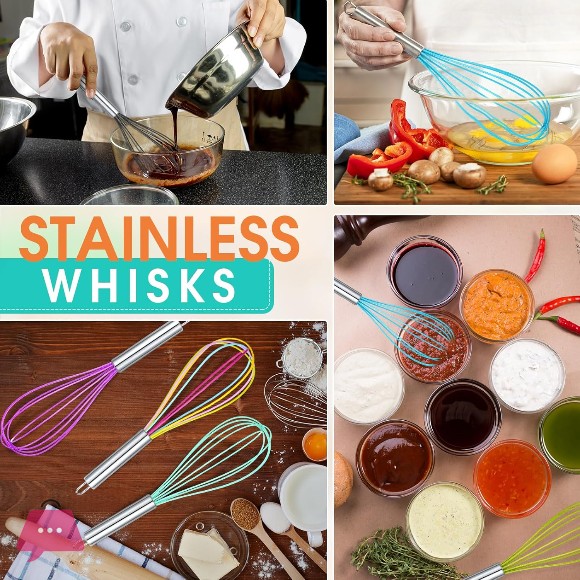 Whisks Silicone Wire for Silicone Whisks Non Scratch Stainless Steel Egg Beater Whisk