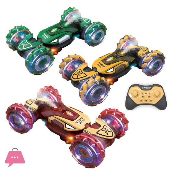 2.4Ghz Double Sided Rotating RC Stunt Car Toys Vehicle Remote Control Gesture Sensor Cars With Spray and Light