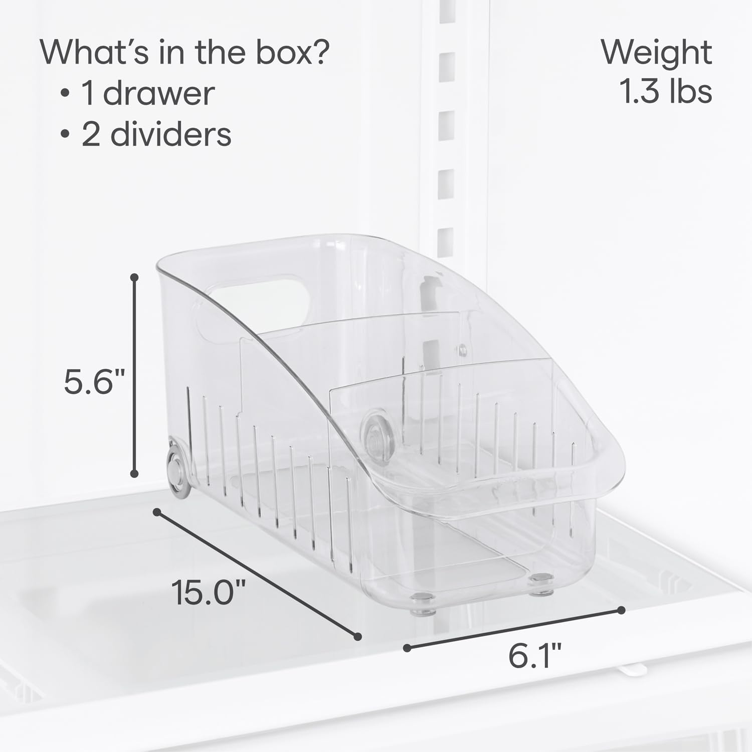 Fridge Drawer BPA-Free Clear Rolling Refrigerator Organizer