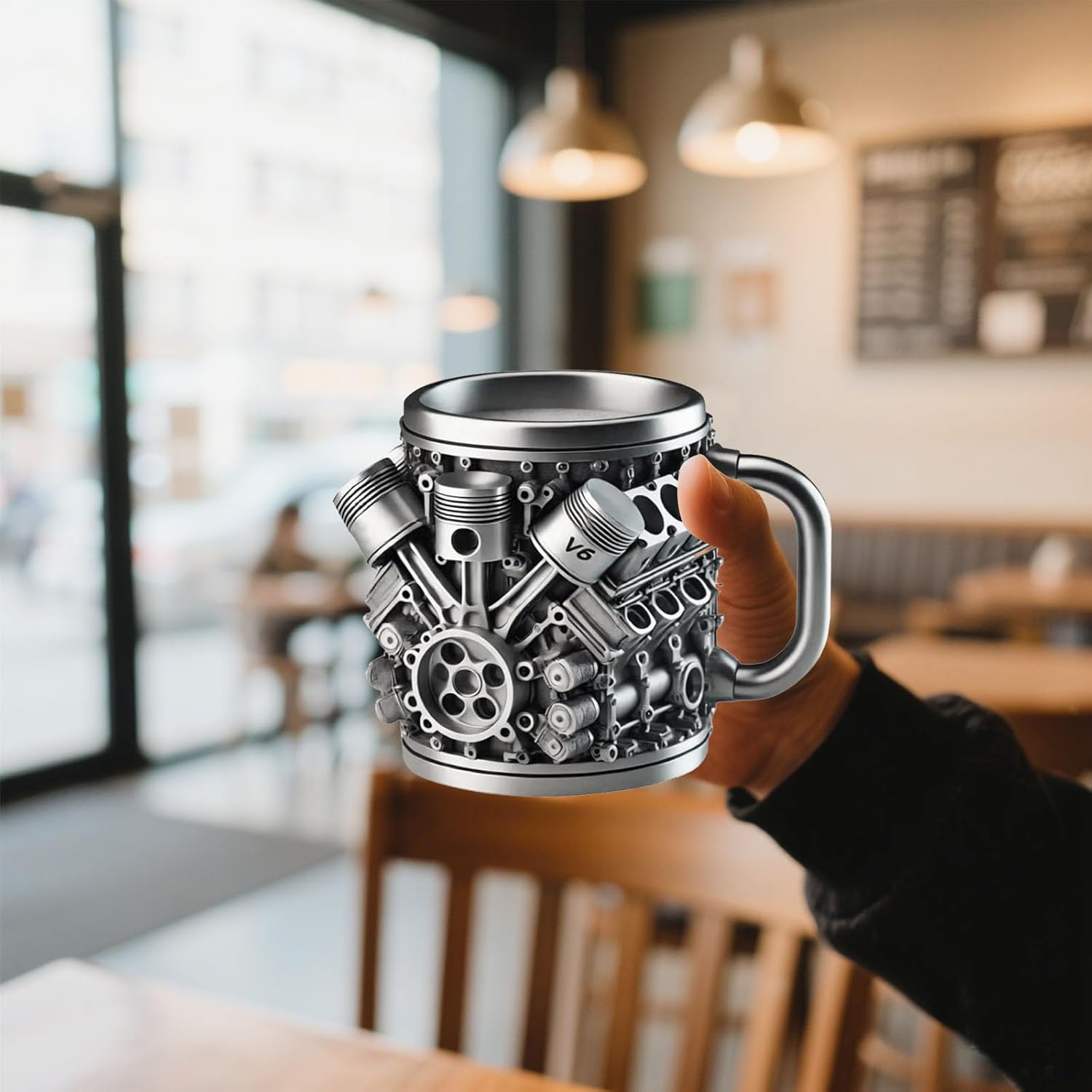 V8 Engine Design Retro Coffee Mug Stainless Steel Mug