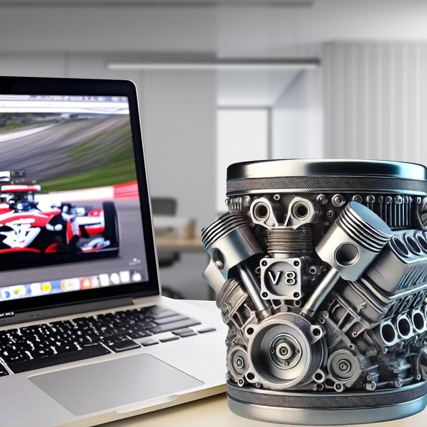 V8 Engine Design Retro Coffee Mug Stainless Steel Mug