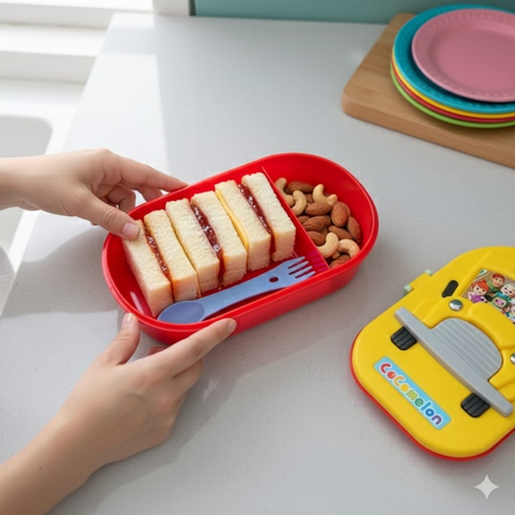 3D School Bus Shaped Lunch Box Kids