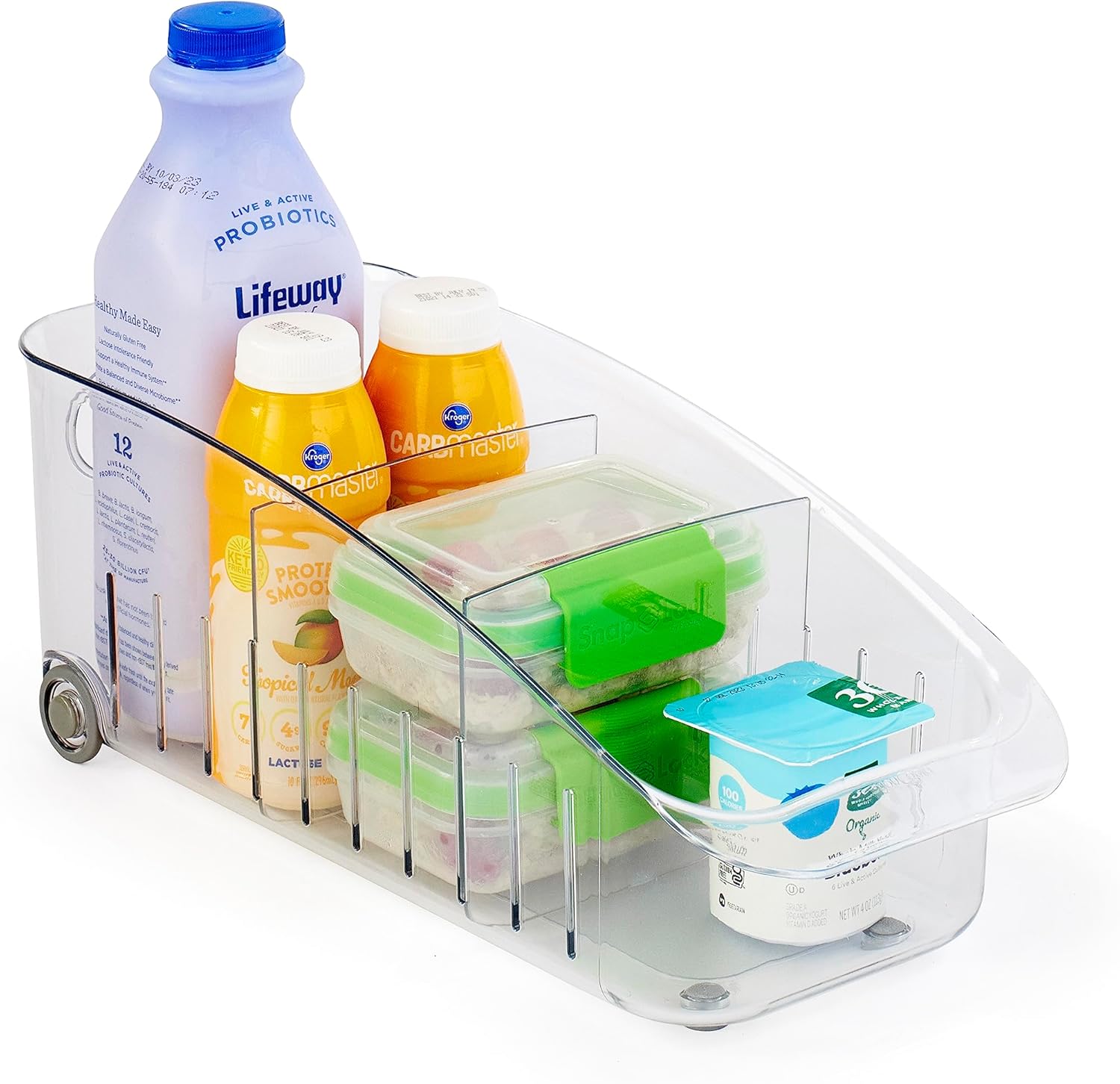 Fridge Drawer BPA-Free Clear Rolling Refrigerator Organizer