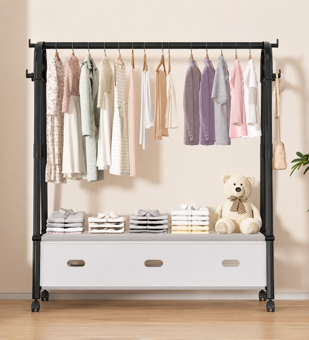 Multi-Function Coat Rack with Wheels
