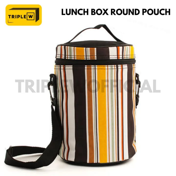 Striped Zipper Lunch Box Insulation Bag
