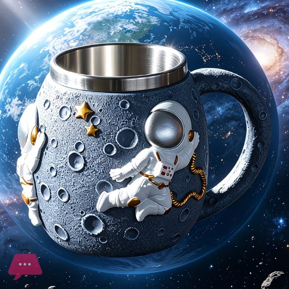 Astronaut Cosmonaut Pattern Mug Stainless Steel Mug