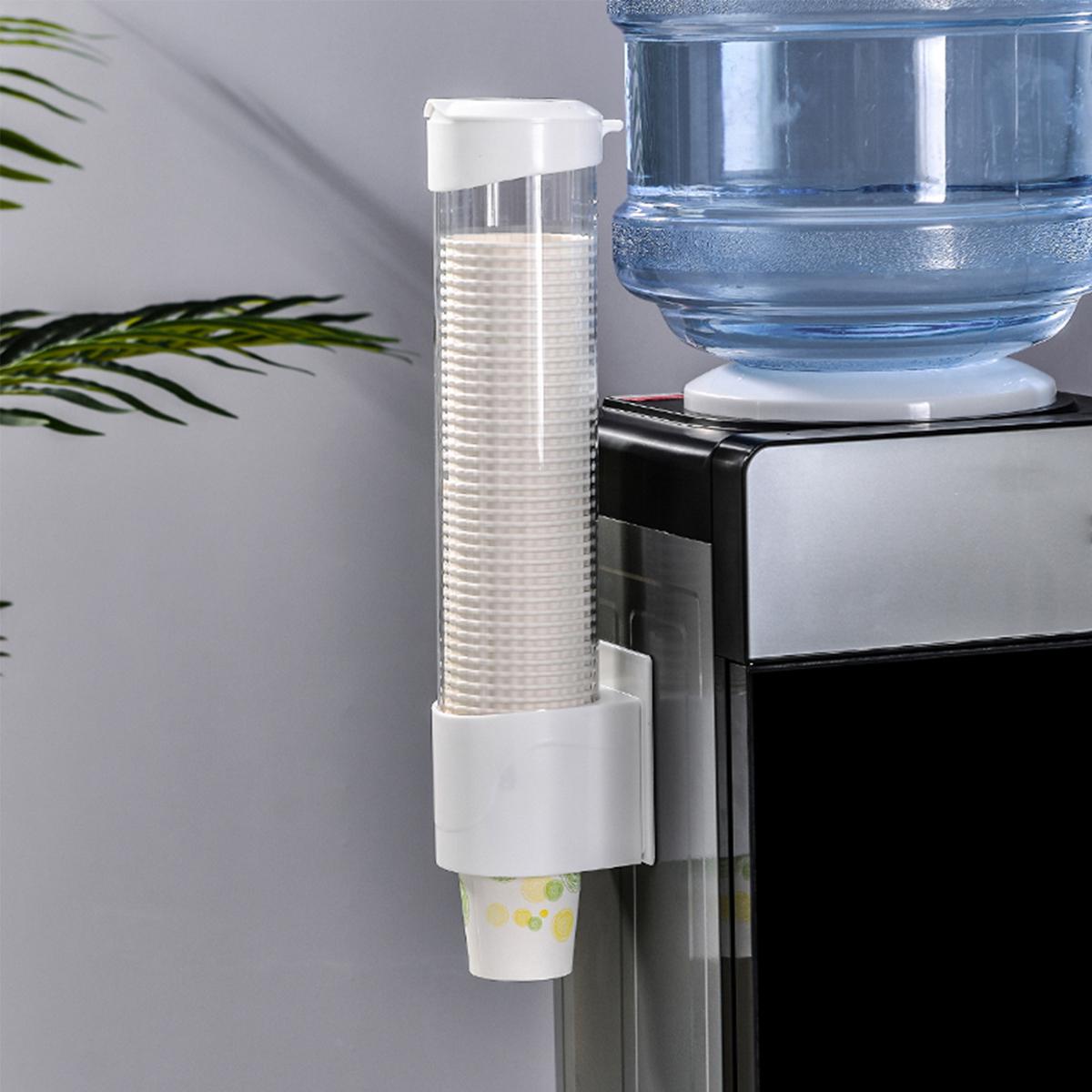 Disposable Paper Cups Dispenser Plastic Cups Holder Automatic Dustproof Free Punching Paper Cup Rack