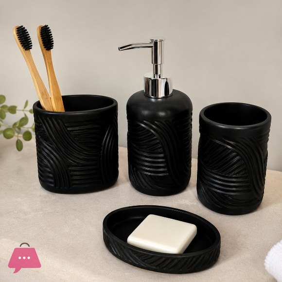 Modern Ceramic Bathroom Accessories Set 4-Piece