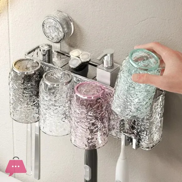 Toothbrush Holder Suction Cup Wall Mount Storage Rack