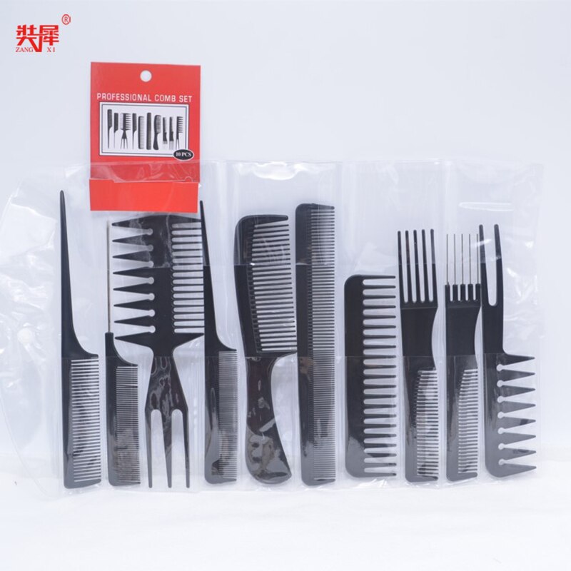 Professional Styling Comb Set Salon Hairdressing Styling Tool Hair Cutting Comb Kit Pack Of 10 Pcs