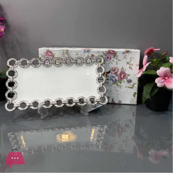 Brilliant Ceramic Circle Edge Rectangle Plate 11Inch - BR5066