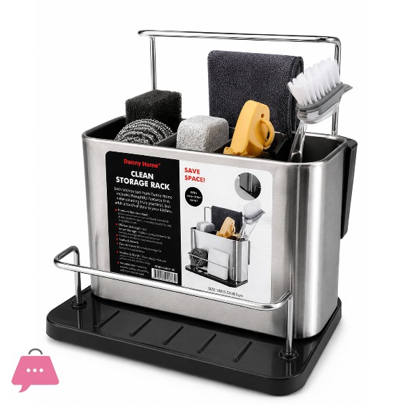 Danny Home 3-Partition Water Channel Storage Rack Kitchen Caddy