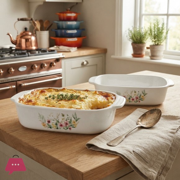 Danny Home Corning Flower Bakware Dish 2-Piece
