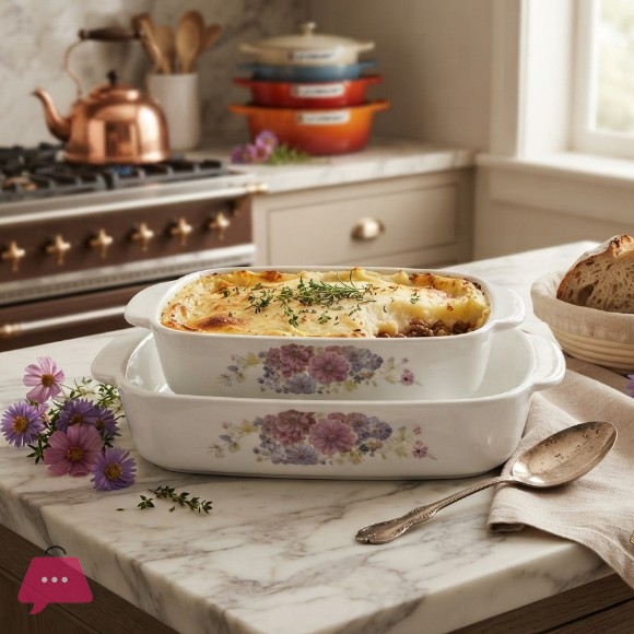 Danny Home Corning Flower Bakware Dish 2-Piece