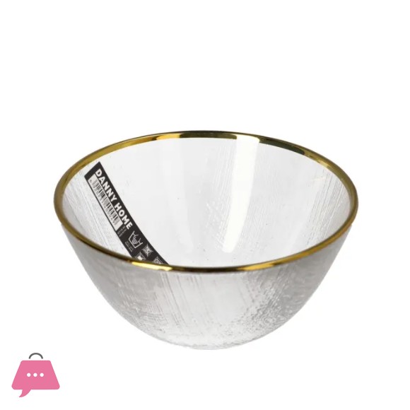 Danny Home Crystal & Gold Rimmed Bowl 6 Inch - 15cm