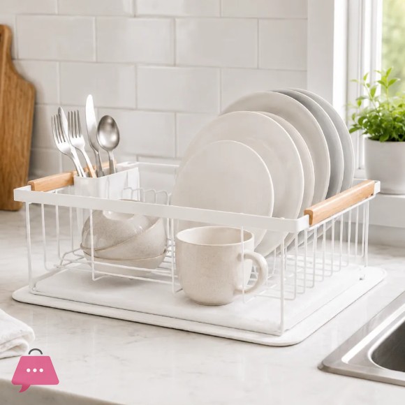 Danny Home Dish Rack with Diatomite Drip Tray 42.4cm