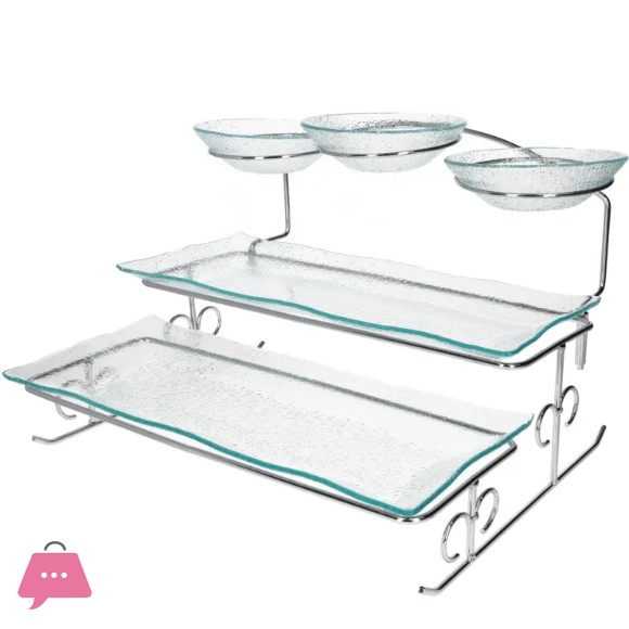 Danny Home Serving Glass Platter Set 6Pcs