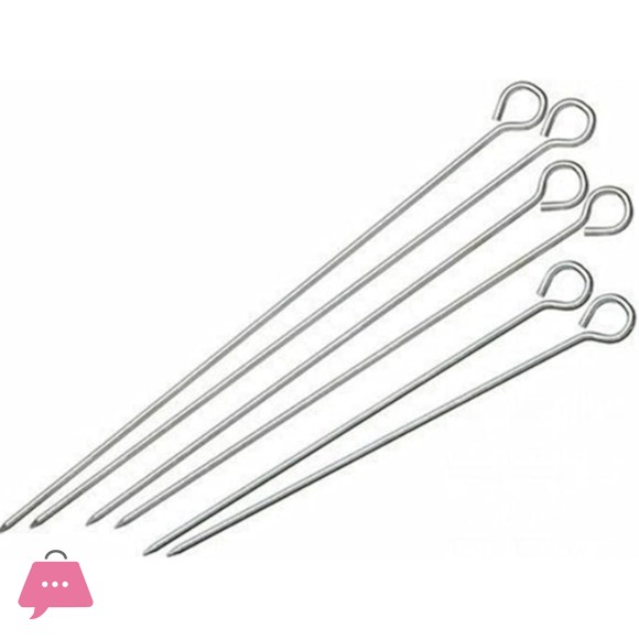 Danny Home Stainless Steel Kebab Skewers 300mm 6Pcs 30cm