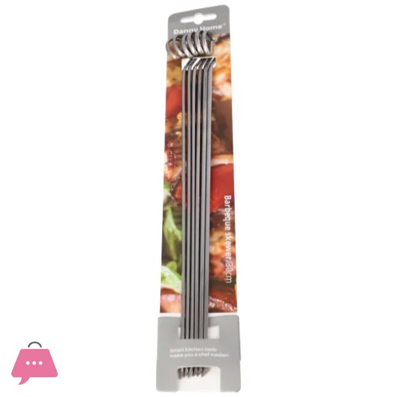 Danny Home Stainless Steel Kebab Skewers 300mm 6Pcs 30cm