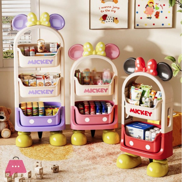 Disney Detachable 2-3 Tier Storage Rack Multifunctional Floor Standing Shelf