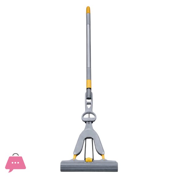 Double Squeeze Floor Sponge Mop – Hands-Free Lazy Cleaning Mop with Super Absorbent Sponge