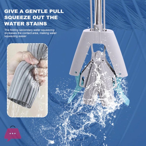 Double Squeeze Floor Sponge Mop – Hands-Free Lazy Cleaning Mop with Super Absorbent Sponge