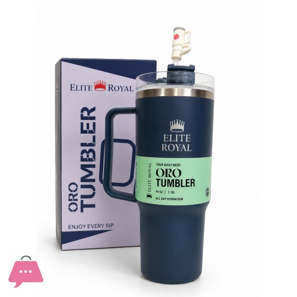 Elite Royal ORO Tumbler with Handle & Straw