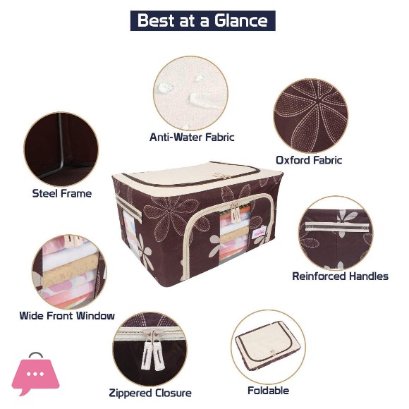 Foldable Clothes Storage Box 55- Litre Capacity