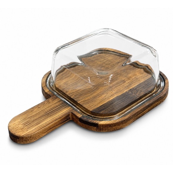 Glass Dish with Lid Bamboo Serving Platter