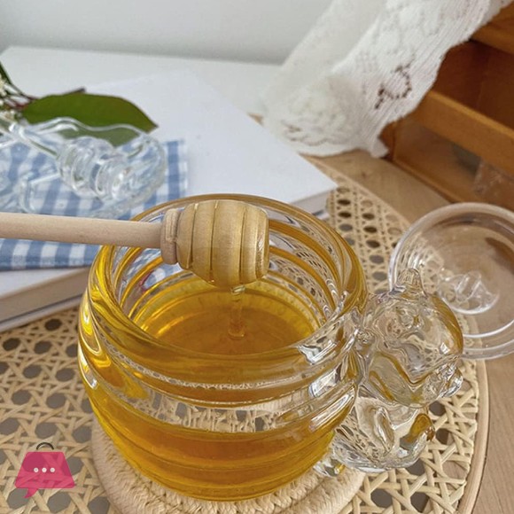 Glass Honey Jar with Bee & Bear Decoration Lid - 200ML