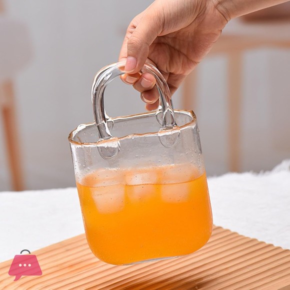 Handbag Shape Clear Glass Cup Creative Cocktail Serving Glass