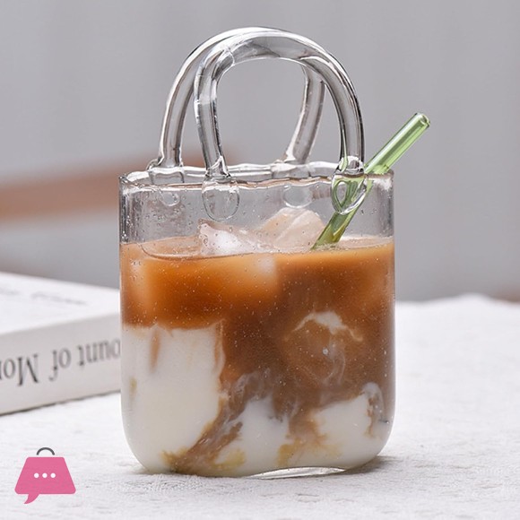 Handbag Shape Clear Glass Cup Creative Cocktail Serving Glass