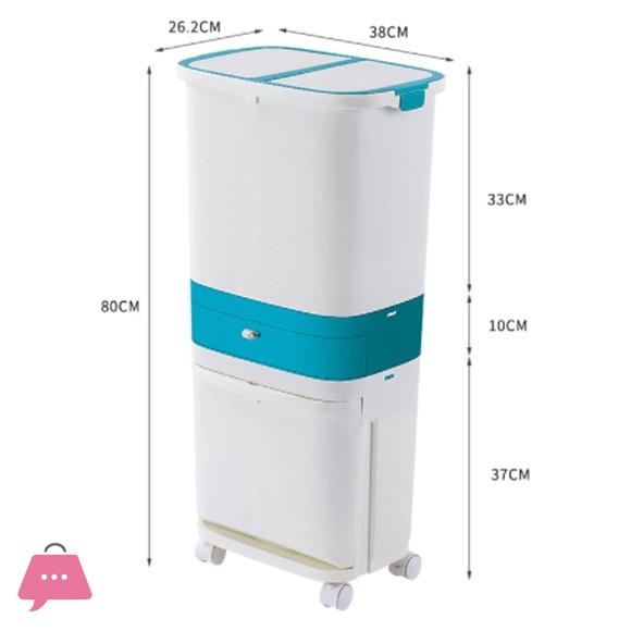 Kitchen Trash Can Household Double Layer Garbage Truck Storage Box with Lid