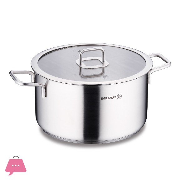 Korkmaz Stainless Steel Casserole Stella Pot 28x15 cm - A2926 Turkey Made