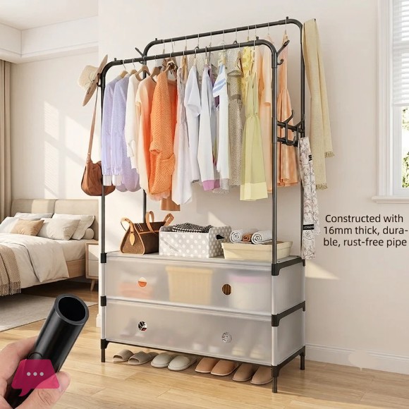 Metal Floor-Standing Clothes Drying Rack