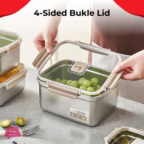 Microwaveable Stainless Steel Lunch Box Food Container Leak-proof Lid Bento Box