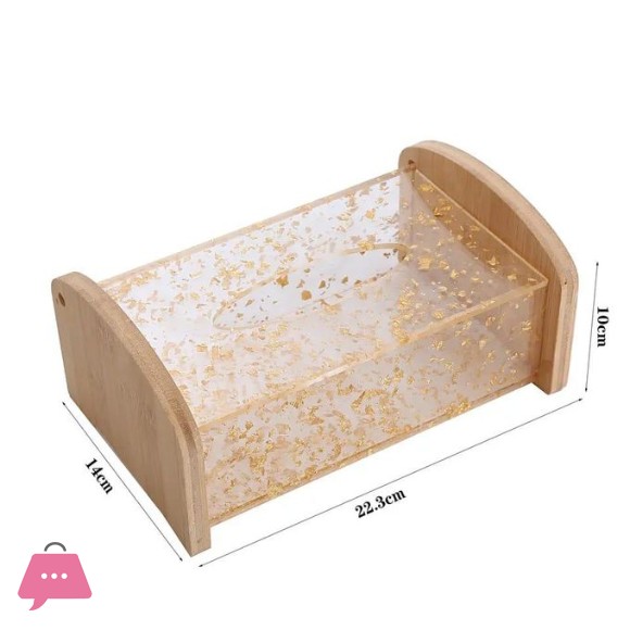 Modern Gold Acrylic Tissue Box
