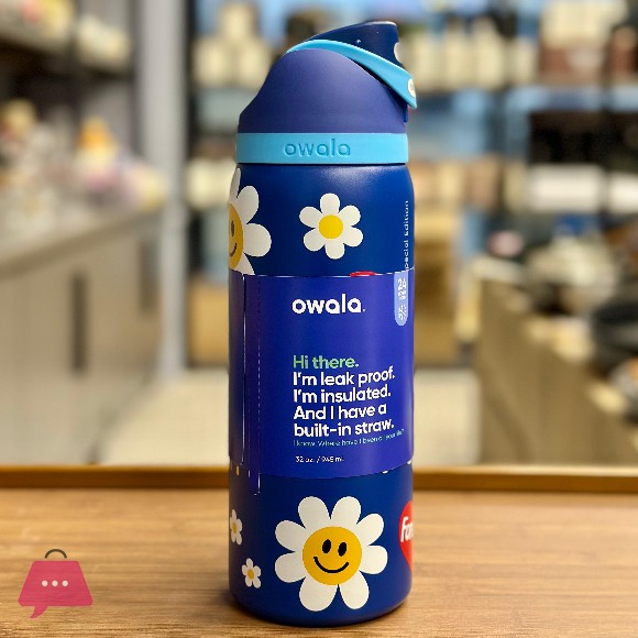 Owala Daisy & Bear wiggle FreeSip Insulated Stainless Steel Water Bottle 32oz