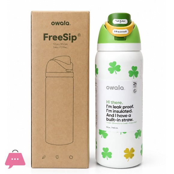 Owala FreeSip Insulated Stainless Steel Water Bottle with Straw -24oz