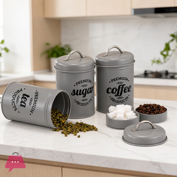 Retro Design Food Storage Container Set with Sealed Lid 3pcs