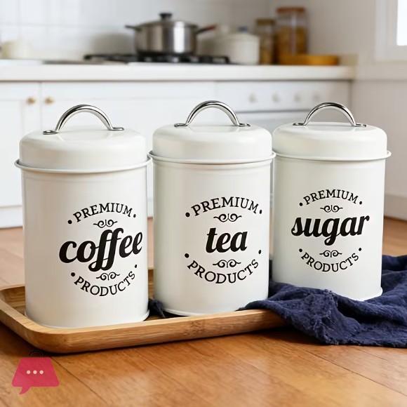 Retro Design Food Storage Container Set with Sealed Lid 3pcs