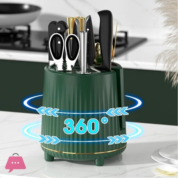 Rotary Knife Cutlery Holder Spoon Forks Storage Box Multifunctional Kitchen Storage
