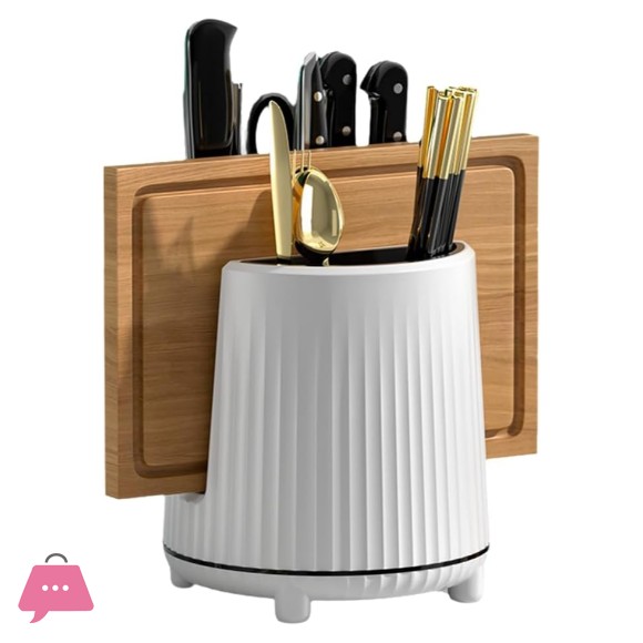 Rotary Knife Cutlery Holder Spoon Forks Storage Box Multifunctional Kitchen Storage