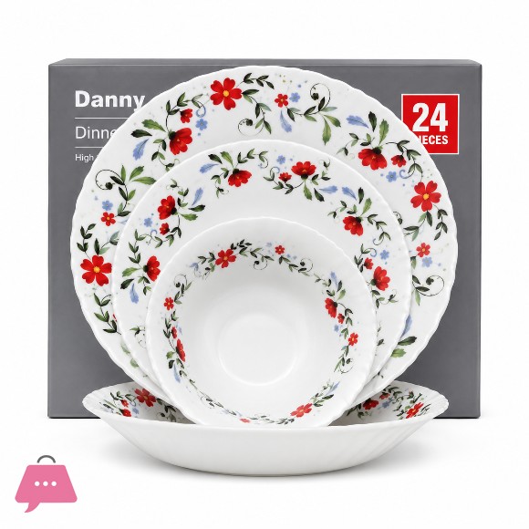 Danny Home Flower Lace Dinner Set of 24 Pcs